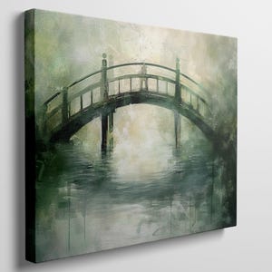 Serene Bridge Canvas Wall Art Print with Soft Natural Tones for Relaxed Home Decor