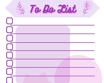 Purple to Do List printable, PDF - Etsy