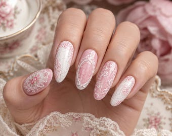 Diseños de uñas con efecto goteo rosa, colección de 5 ideas para inspirarte (descarga digital)