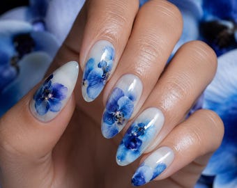 Blühende Gel Blumen Nagel Bündel, 5 Aquarell Designs, Sakura Rose Orchidee Pastell, digitaler Download