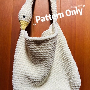 PATTERN to Cute Aesthetic Cottagecore Maximalist Goose Duck Large Crochet Shoulder Crossbody Tote Bag