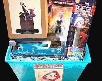 Spider Gwen Comic Teen Adult Gift Basket Marvel Gifts Basket for girls Ghost Spider Plush Spider Girl Gifts Marvel Ghost Spider Figure