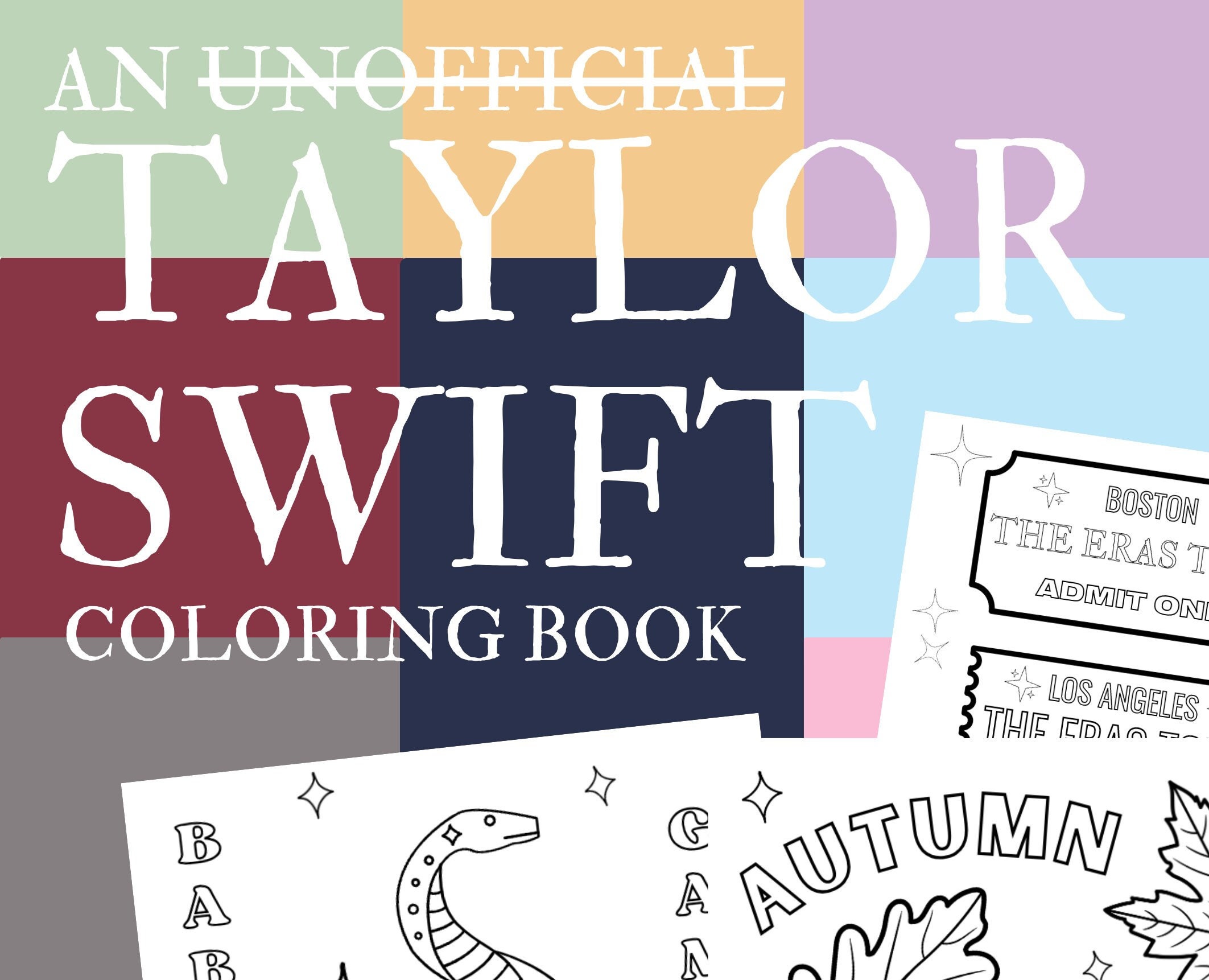 Colour Me Swiftly - Unofficial Taylor Swift Colouring book – my circus is  my haven