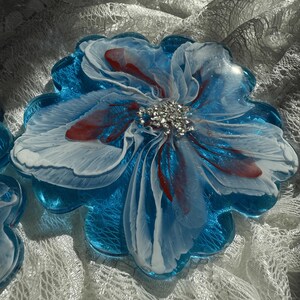 Epoxy Resin Coaster - Sky Blue Flower