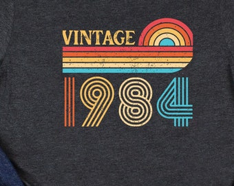 Vintage 1984 Retro zonsondergang Vintage 1984 grafisch T-shirt retro T-shirt 1984 klassiek ontwerp 1984 verjaardag aandenken Unisex