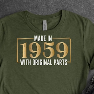 66th Birthday Shirt For Men - Vintage 1959 Original Parts Design, Custom Year & Color, Sm-5X - View #9