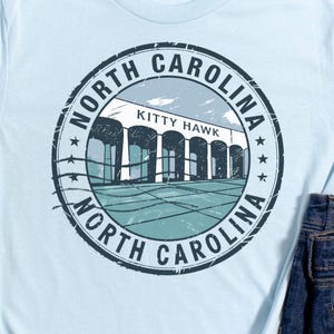 North Caroline Postal Stamp Tee,  Comfortable Unisex T-Shirt for Travel Lovers, Perfect Gift for Vacations, Summer, Beach Getaways