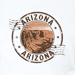 Arizona Briefmarke T-Shirt, Retro Reise Shirt, Sommerferien Top, Unisex Grafik T-Shirt, Arizona Souvenir Kleidung