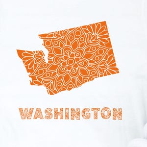 Washington Mandala Design Tee, Unisex Jersey T-Shirt mit Washington State Kunst, südlicher Stil, Geschenk für Washington Liebhaber, Sommermode