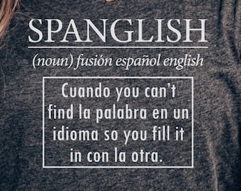Spanglish Tee, Unisex Jersey T-Shirt, Dwujęzyczna koszulka z humorem, English Spanish Fusion, Prezent dla miłośników języków, Swobodny ubiór