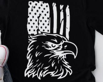 American Eagle T-Shirt Patriotic Design Eagle Graphic Tee USA Flag Shirt 4th of July T-Shirt Vintage Eagle Art Tee