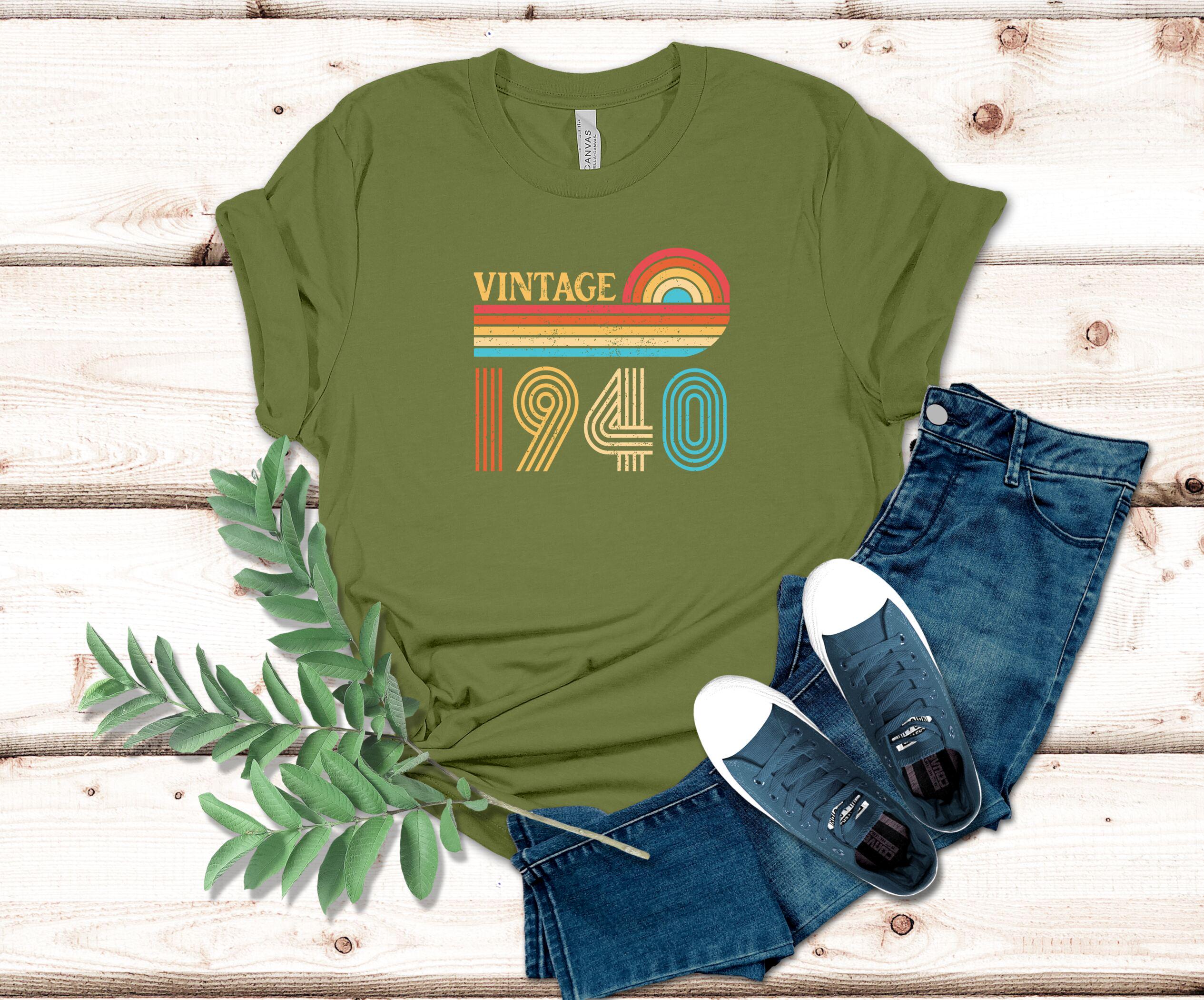 Vintage 1940 Graphic Tee Retro 1940 T-shirt Classic 1940 Design