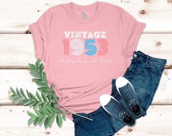 トップス pppp Vintage 1953 Mostly Original Parts T-shirt, Retro Birthday Gift