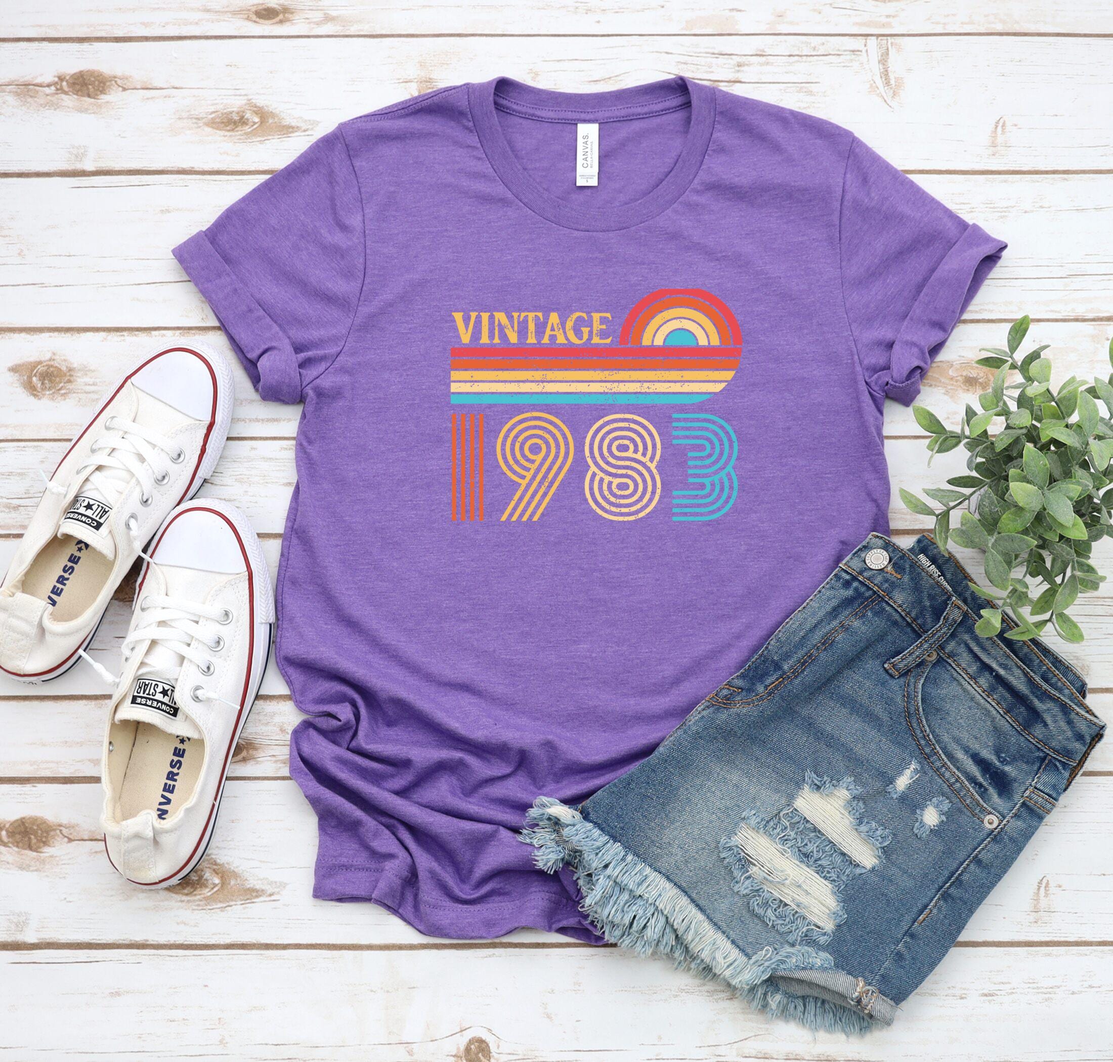 Vintage 1983 Retro Sunset Vintage 1983 Graphic Tee Retro 1983 T-shirt ...