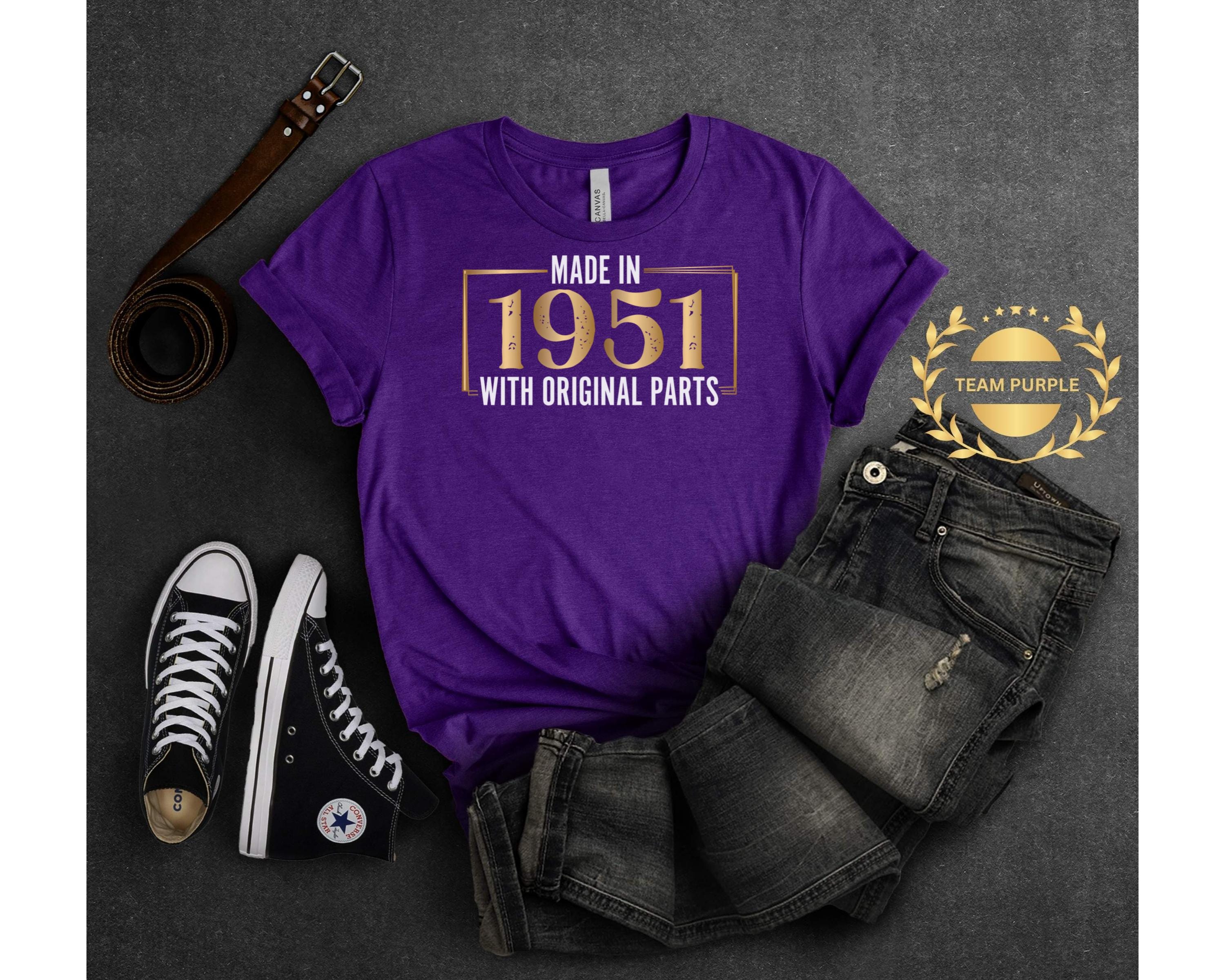 Made in 1951 T-shirt Gold 74th Birthday Gift for Men Women Vintage