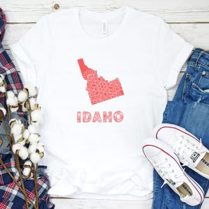 Idaho Mandala Design T-Shirt, Unisex Jersey T-Shirt mit Idaho State Art, südlicher Stil, Geschenk für Idaho-Liebhaber, Sommermode