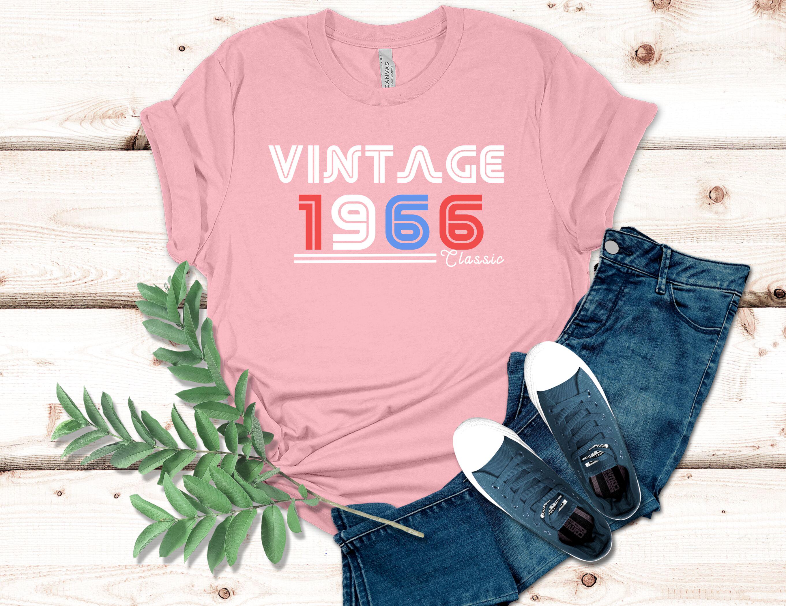 Vintage 1966 Classic T-shirt Retro Birthday Year Tee Unique Gift