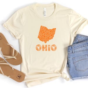 Ohio Mandala Design Tee, Unisex Jersey T-Shirt mit Ohio State Art, Südlicher Stil, Geschenk für Ohio Liebhaber, Sommermode