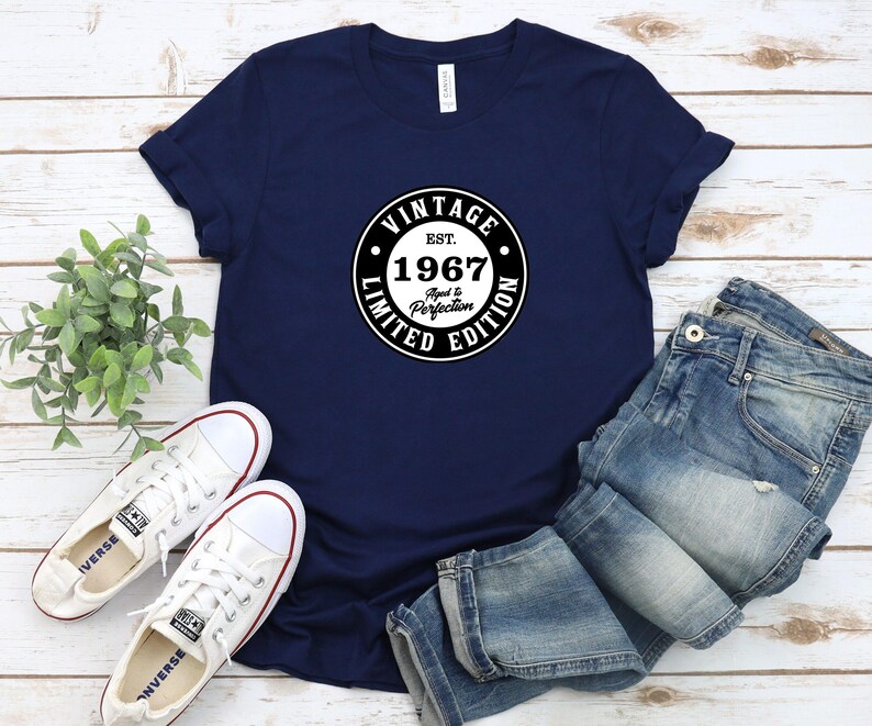 Homme Tee-Shirt Millésime Vieilli à la Perfection 1967 59 Ans T-Shirt Graphique Idée Cadeau 59e Anniversaire Vintage Année 1967 Nouveauté Vert Bouteille XS