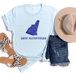 New Hampshire Mandala Design Tee, New Hampshire State Art, Südlicher Stil, Geschenk für New Hampshire Liebhaber, Sommermode