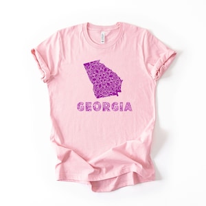 Georgia Mandala Design Tee, Unisex Jersey T-Shirt mit Georgia State Art, Südlicher Stil, Geschenk für Georgia Lovers, Sommermode