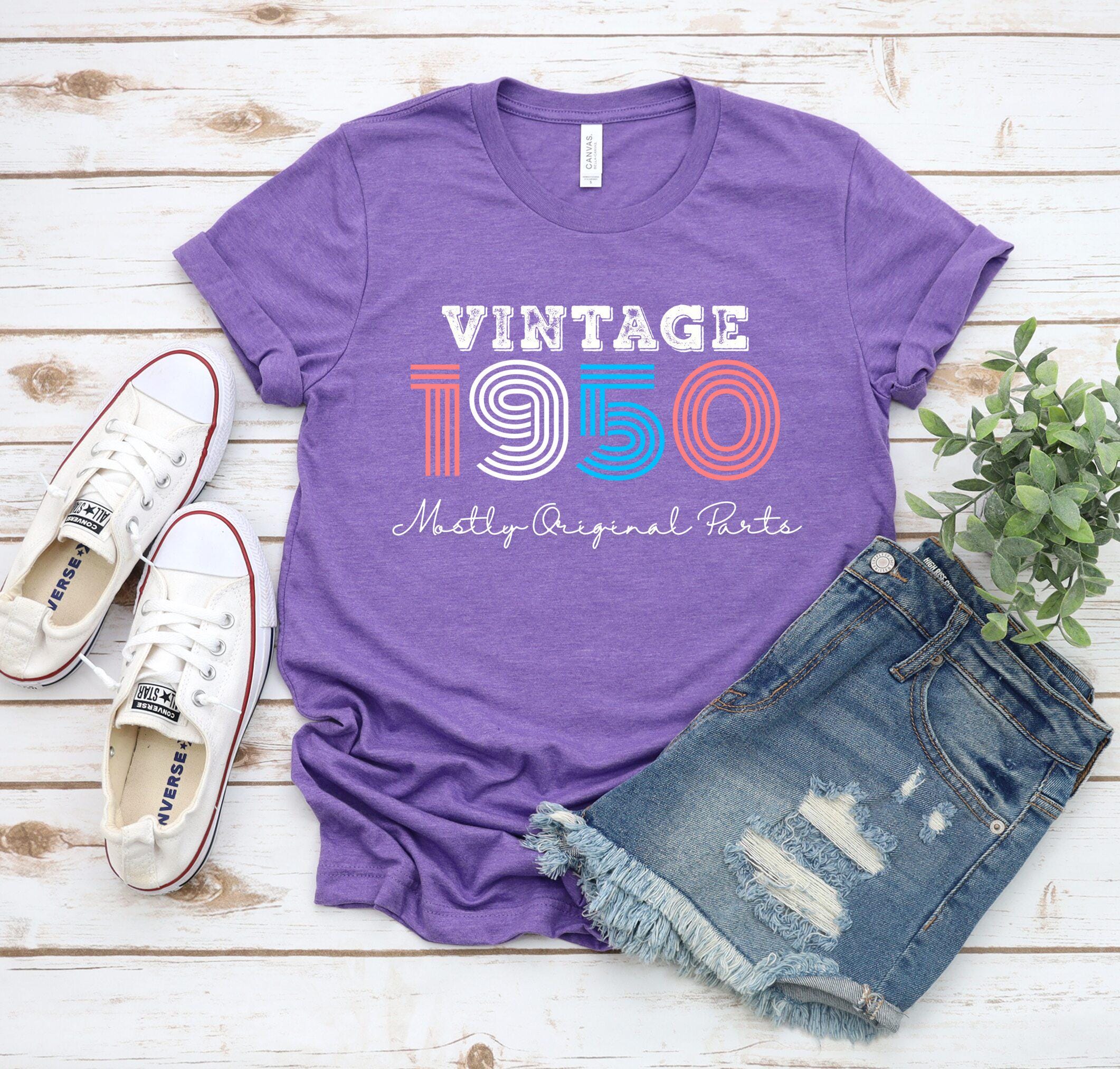 Vintage 1950 Mostly Original Parts T-shirt, Retro Birthday Gift