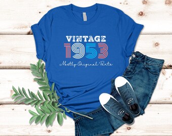 トップス pppp Vintage 1953 Mostly Original Parts T-shirt, Retro Birthday Gift