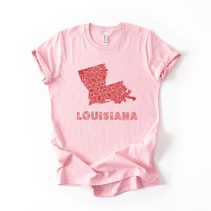 Louisiana Mandala Design Tee, Unisex Jersey T-Shirt mit Louisiana State Art, Südlicher Stil, Geschenk für Louisiana Liebhaber, Sommermode