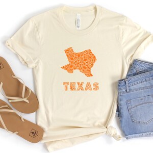 Texas Mandala Design Tee, Unisex Jersey T-Shirt mit Texas State Art, Südlicher Stil, Geschenk für Texas Liebhaber, Sommermode