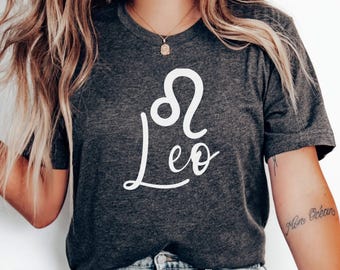 Leo Zodiac T-Shirt | Astrology Tee for Leo | Graphic T-Shirt Gift for Leo Born | Zodiac Sign Apparel & Horoscope Style