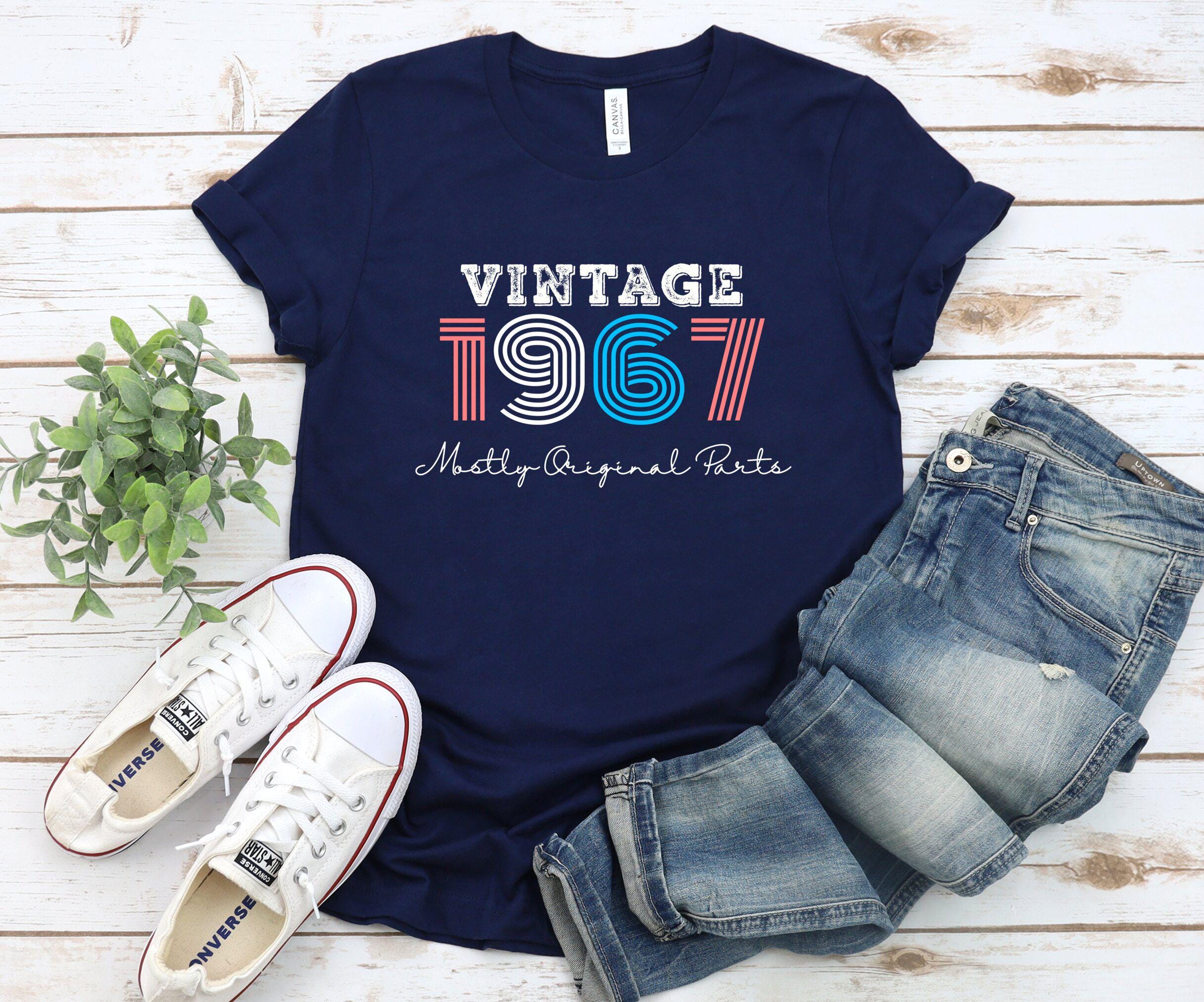 Uomo Maglietta – all Original Parts Aged to Perfection 1967 – 57 Anni Idea Regalo 57° Compleanno T-Shirt Anniversario Stampa Grafica Vintage Anno 1967 novità Nero Profondo XS