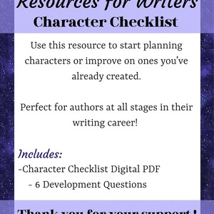 Printable Character Checklists? – SXEYQX