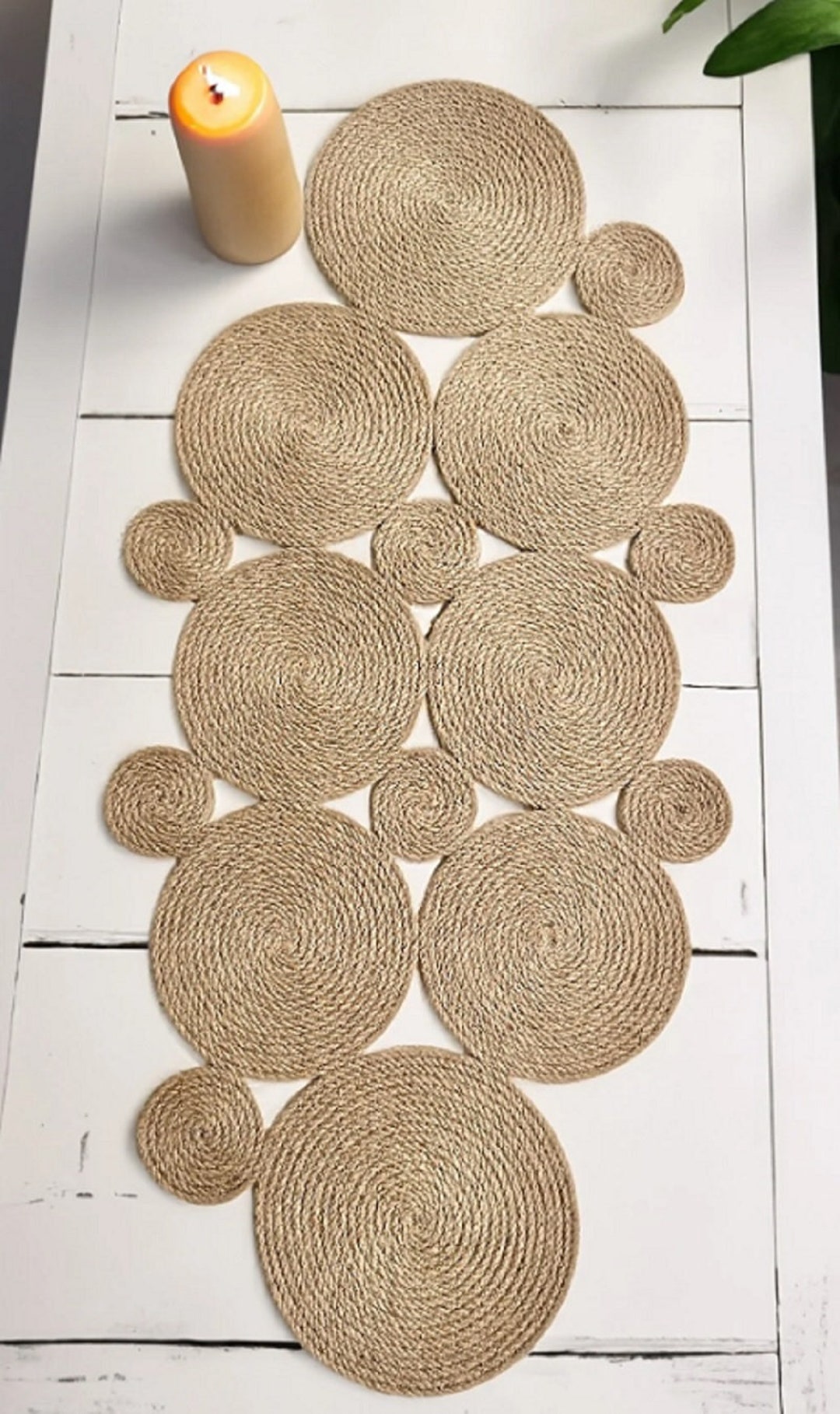 Jute Wicker Runner Living Room Kitchen Tablecloth Handmade & Etsy