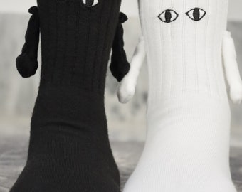 Holding Hands couple Magnetic Socks, Magnetic Couple Socks, Cute Couple Socks, Novelty Socks, Funny Socks, Anniversary Gift