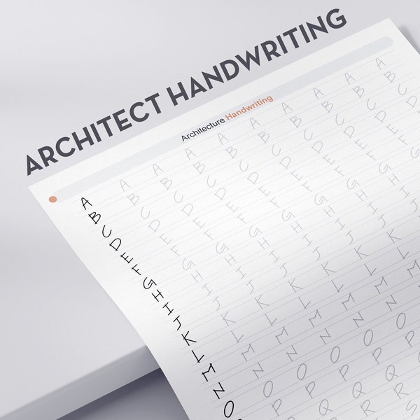 Architectural Writing Worksheets / Printable / Architect Print Letters Workbook