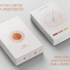 Juego de cartas para arquitectos (asoleamiento) | Regalo arquitecto | SolArq