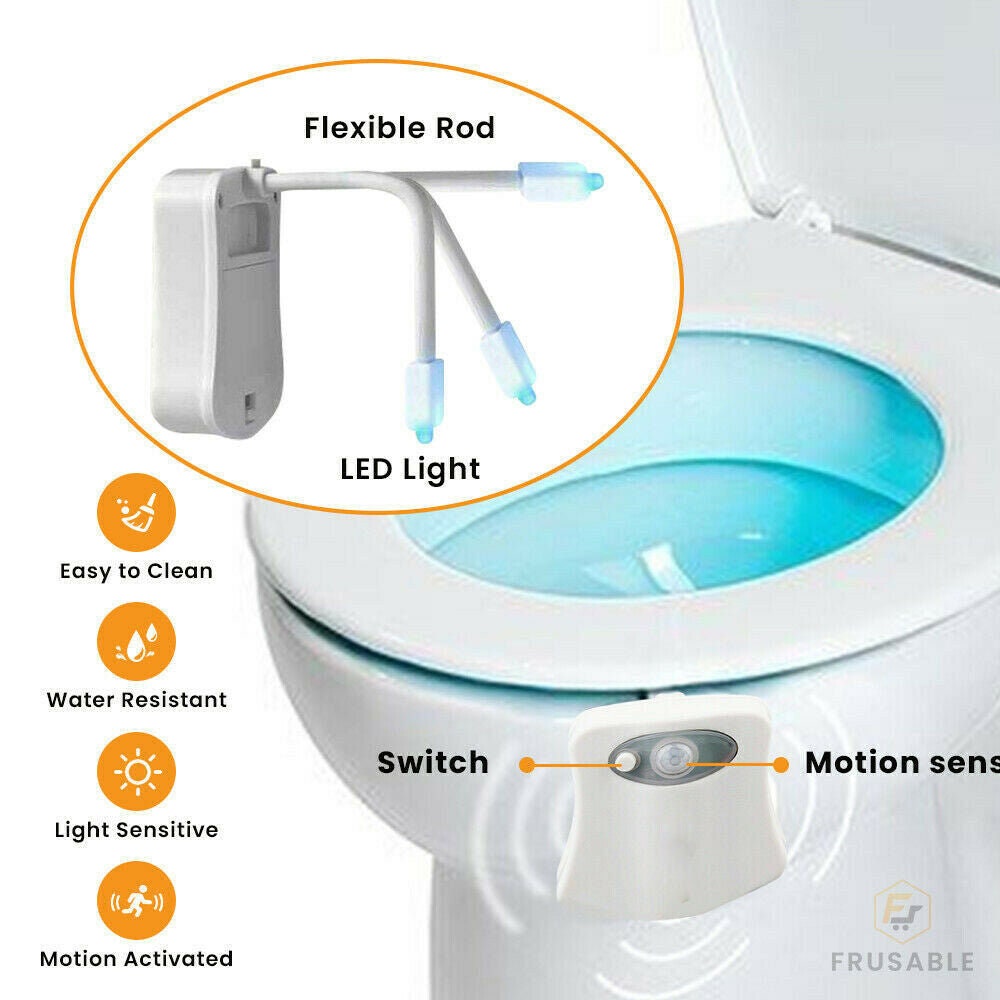LED Toilet Seat Night Light Motion Sensor WC Light 8 Colors Changeable Lamp  AAA Battery Powered Backlight for Toilet Bowl Child - Lighting World