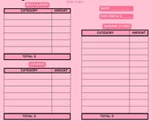 Pink Weekly Budget Planner: Cash Stuffing Template (Printable & Digital PDF)