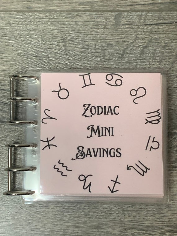 Zodiac Sign Mini Savings Cash Stuffing Challenge Booklet *Choose your Own Color!*