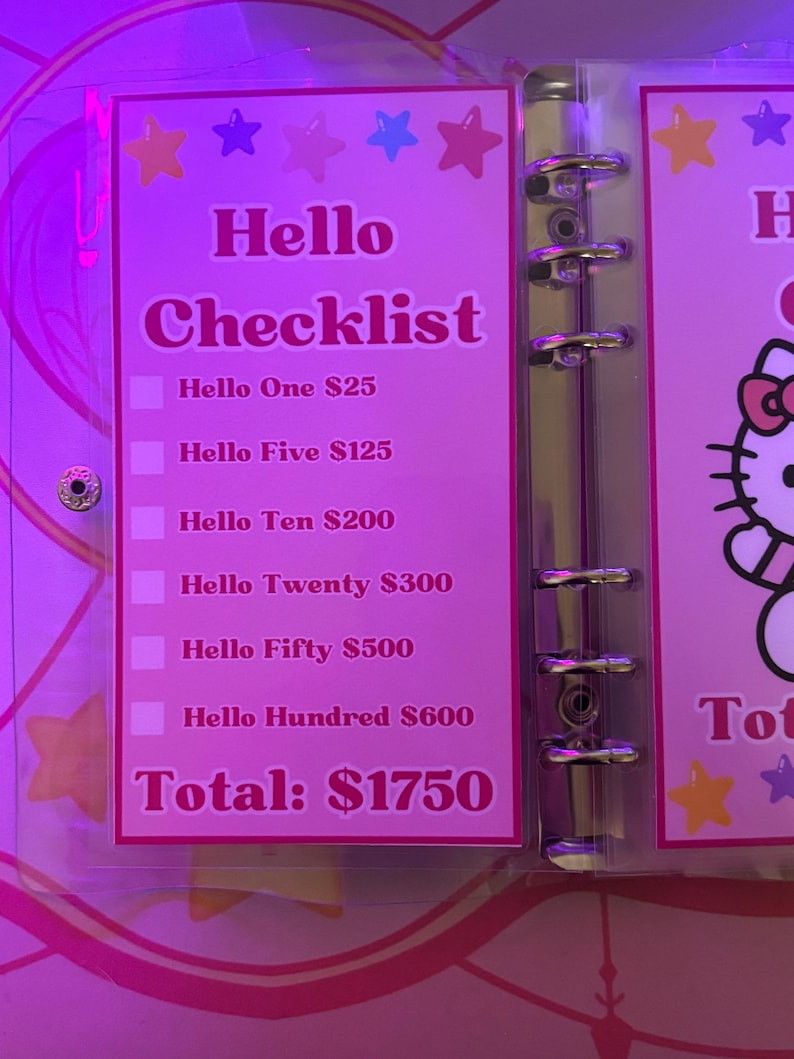 Kawaii Hello Kitty A6 Savings Challenge Cash Stuffing Budgeting - Etsy