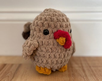 Ready to Ship Turkey Chubby Buddy, Turkey Toy, Turkey Stuffed Animal, Turkey Plushie, Thanksgiving Decoration, Fall Decoration