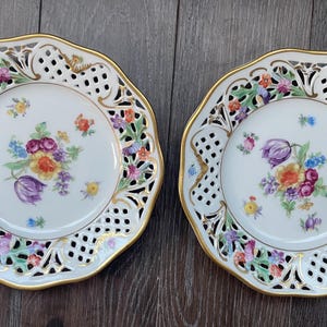 Schumann Bavaria Dresden Flowers porselein set van 2 borden
