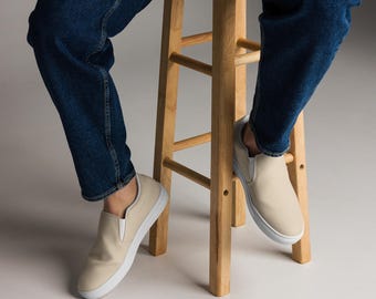 Minimalist Mens Canvas Slip-On Shoes - Breathable Comfort