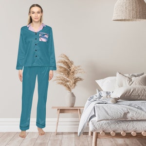 Damen Satin Pyjama Set Luxus Satin Nachtwäsche für Damen Elegante Satin Nachtwäsche für Damen Weicher Satin Loungewear für Damen