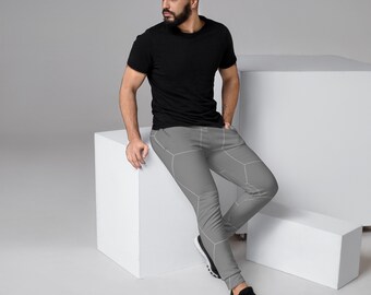 Men's Slim Fit Joggers: Recycled Polyester Blend, Cuffed Leg