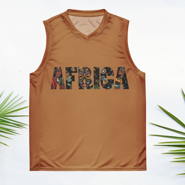 Mens jersey style tank top Africa inspired mens tank top Retro athletic tank for men Sleeveless sports jersey for men Casual summer tank