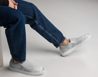 Handcrafted Mens Canvas Slip-On Shoes: Lightweight Casual Loafers