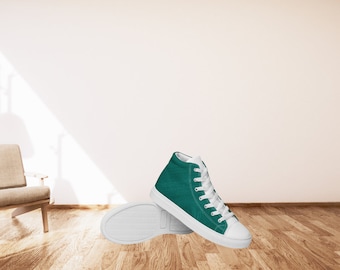 Tênis de cano alto masculino em lona, estilo streetwear