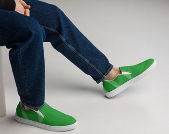 Handmade Canvas Slip On Loafers for Men, Lightweight Casual Shoes