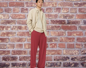 Men's Bohemian Yoga Pajama Pants: Soft Knit, Wide Leg Sleepwear